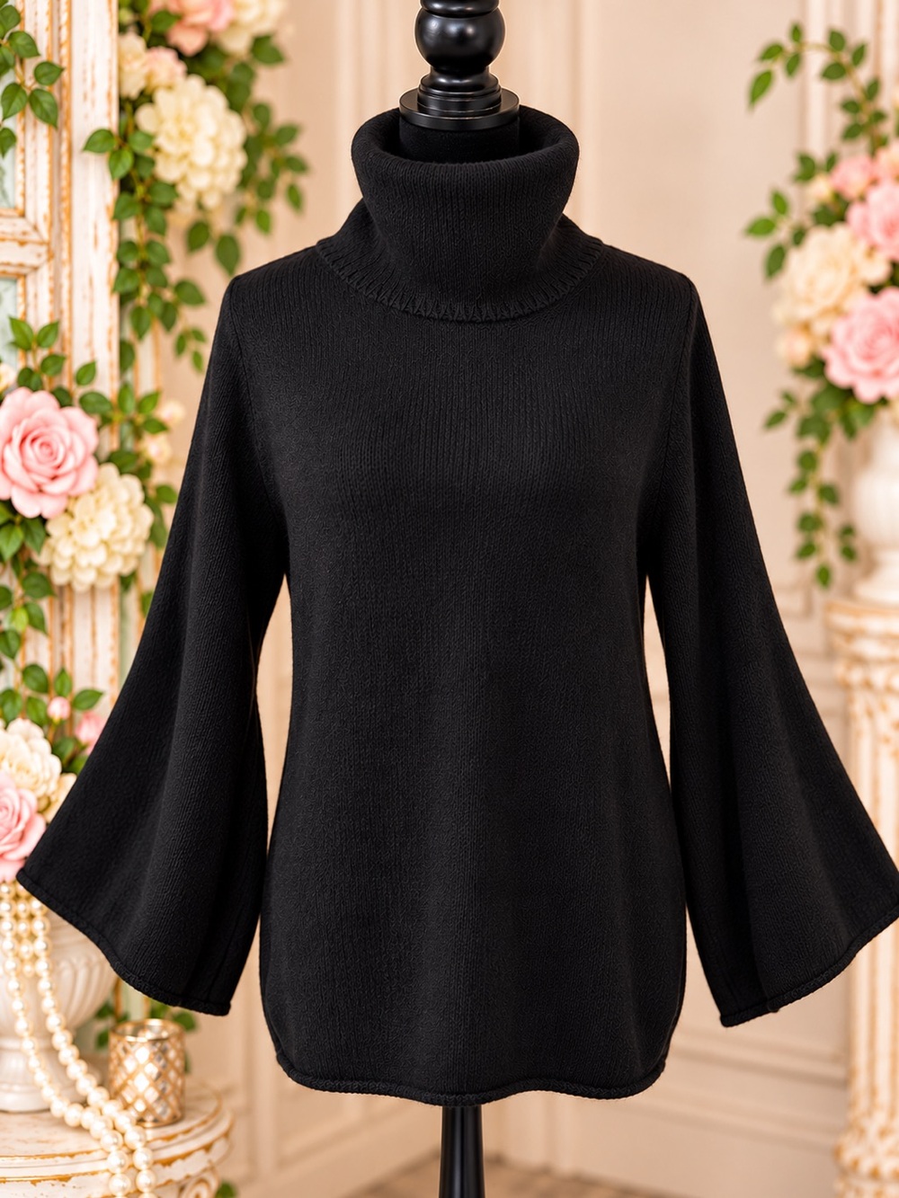 Express Elegant Black Cowl Neck Sweater